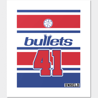 Wes Unseld Hall of Fame Retro Throwback Bullets Jersey Posters and Art